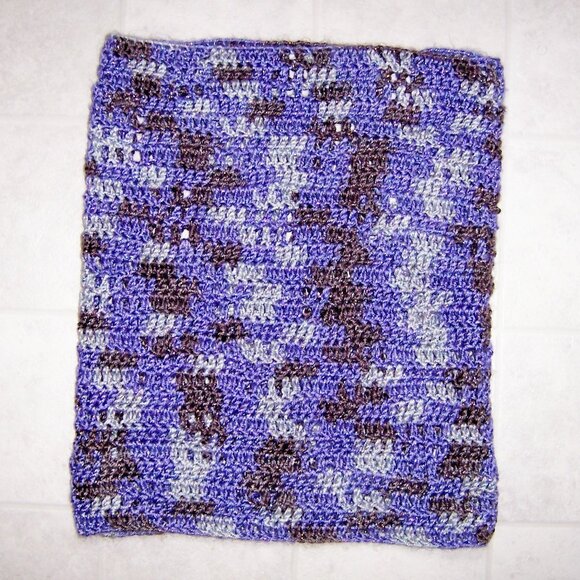 Handmade Knit Neck Warmer made with Metallic Yarn Purple Brown Gray NWOT - Picture 1 of 2
